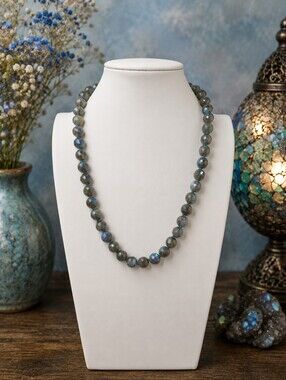 Faceted Labradorite 20 Inch Hand Knotted Aprilsplace Necklace